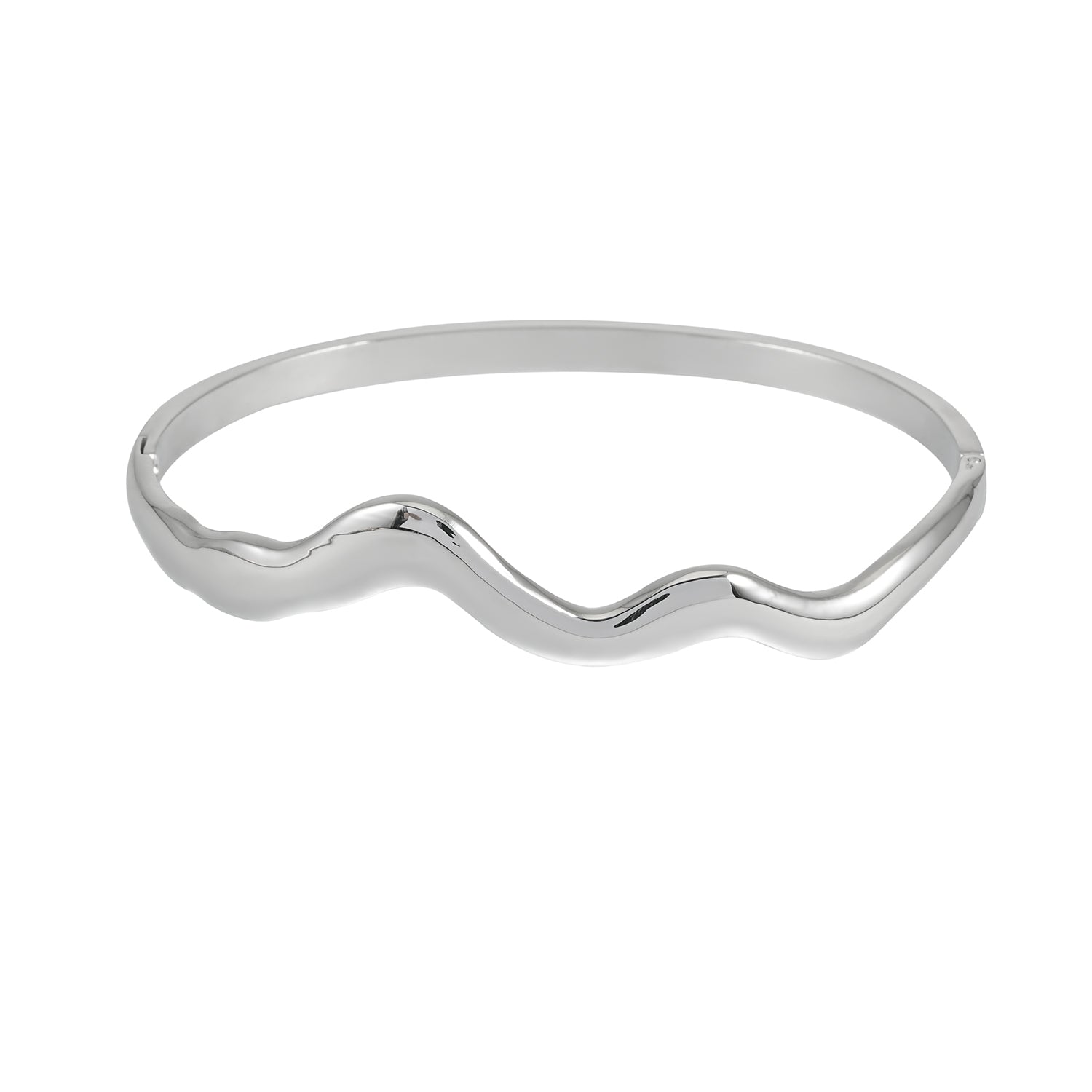 STEFANA Silver (White Gold): Sculptural Avant-Garde Abstract Bracelet