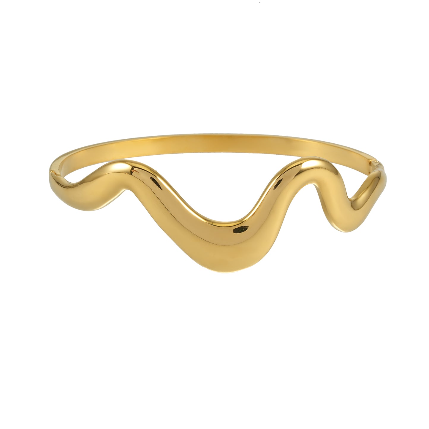 SABASTIAN Gold: Artfully Curved Avant-Garde Abstract Bracelet