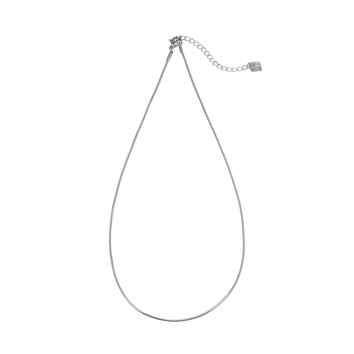 CHASTITY Silver (White Gold): Dainty Snake Skin Textured Chain Necklace