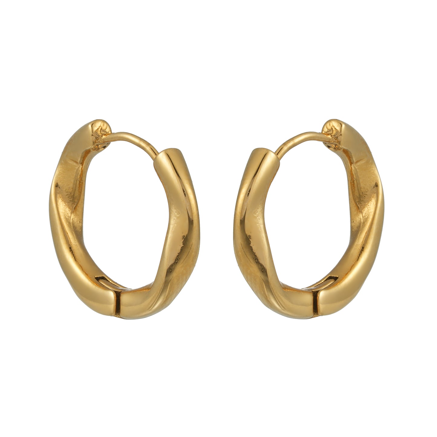 ARIDAMA Gold: Mid-Size Vintage Inspired Twisted Hoop Earrings