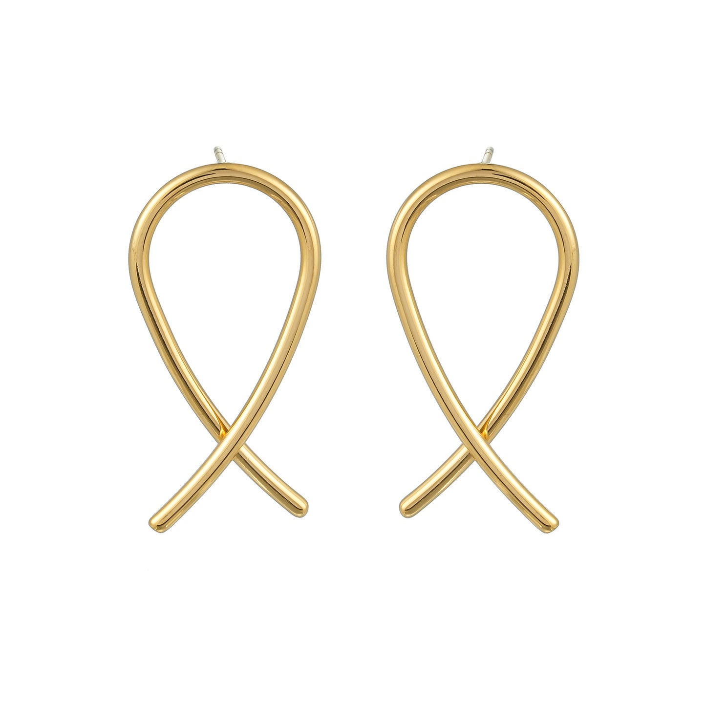 MAEVE Gold: Minimalist Oval Shaped Wire Constructed Hoop Earrings