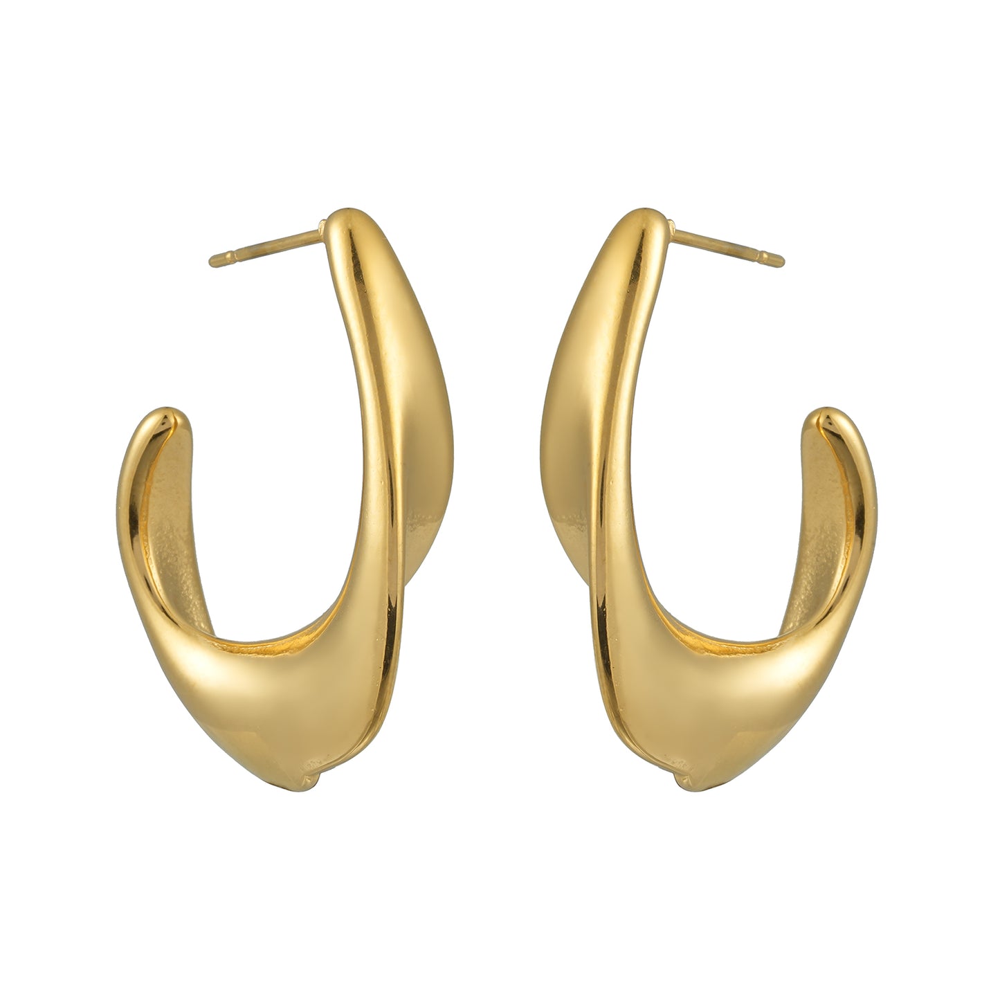 FLIRTA Gold: Vintage Art Deco–Inspired Architectural Hoop Earrings