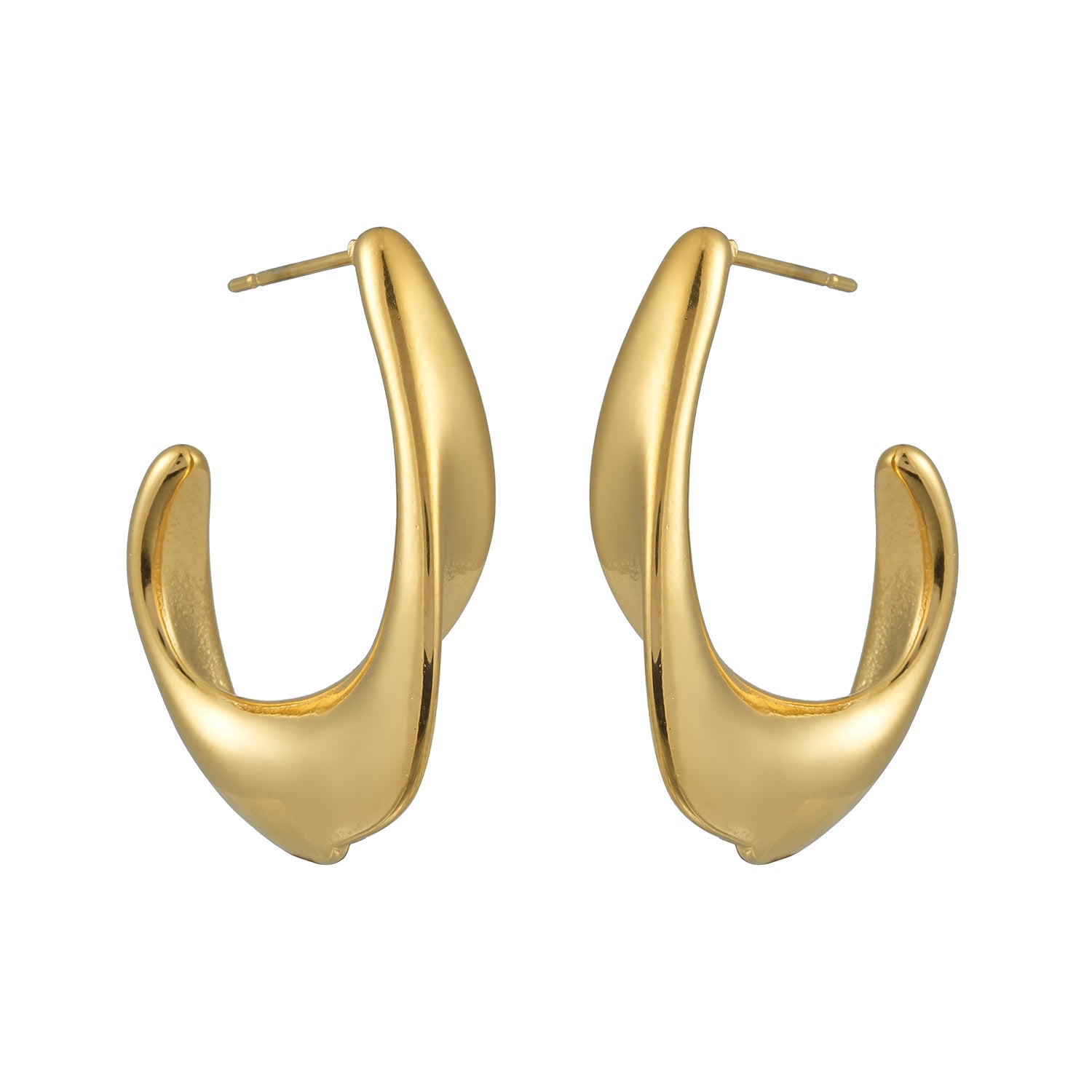 FLIRTA Gold: Vintage Art Deco–Inspired Architectural Hoop Earrings