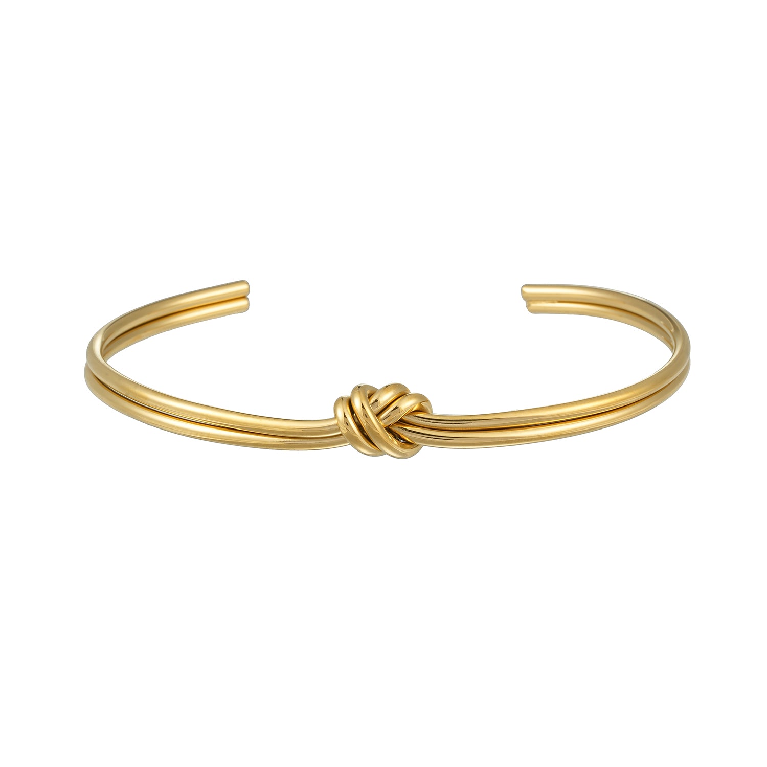 VANDA Gold: Modern Double Strand Metal Knot Bracelet
