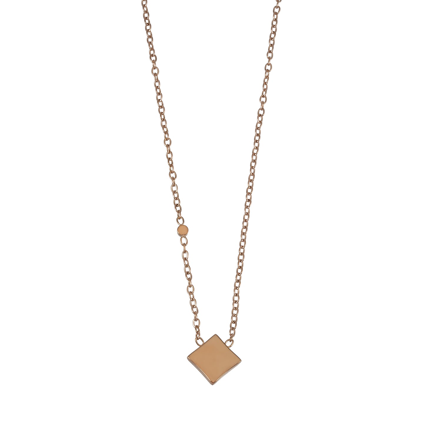 LAVINIA Gold: Square Gold Pendant Necklace with Cut-Away Shell Star and Mini Zirconia Charm