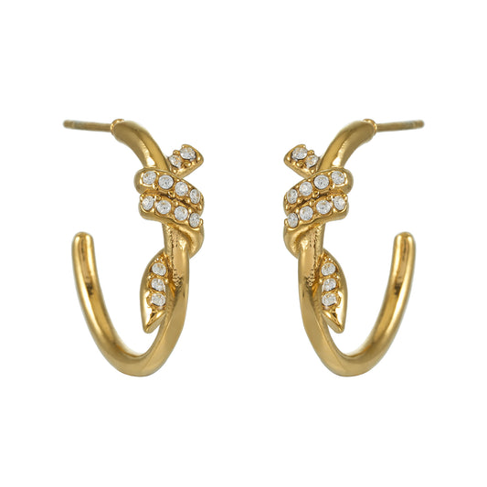 ALINA Gold: Sculptural Knotted Pavé Zirconia Earrings – Luxe Modern Style
