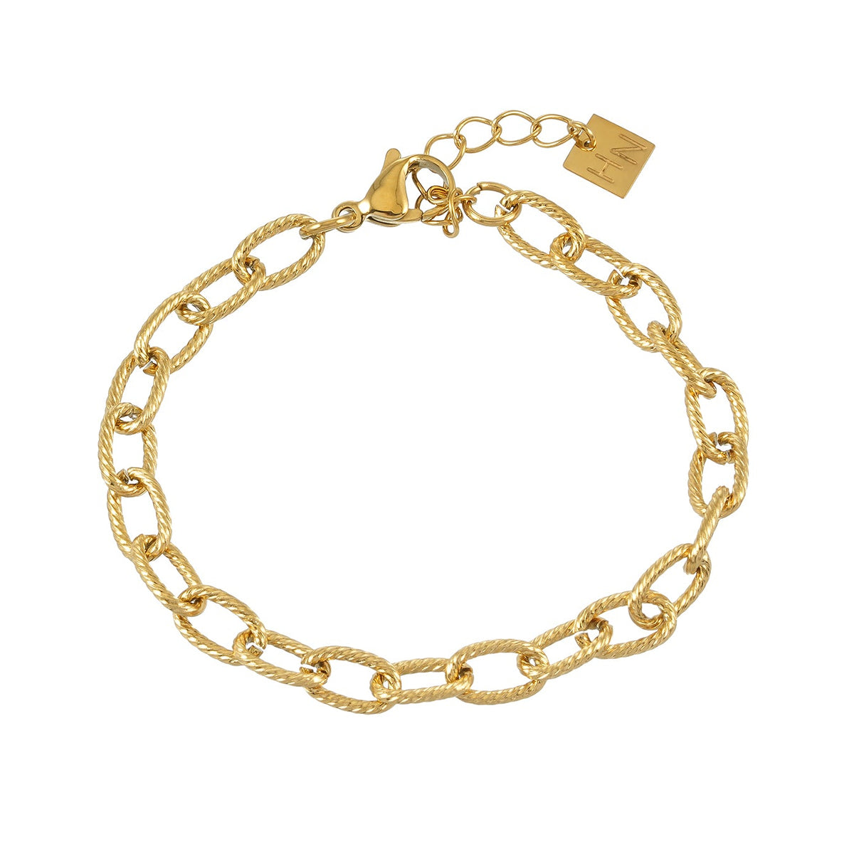 JABARI Gold: Twisted Oval Link Bracelet $25