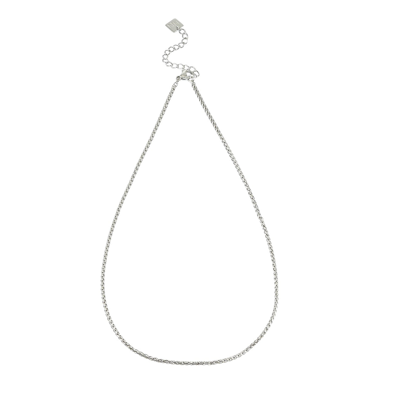 TANGA Silver (White Gold): Braided Chain Necklace For Men & Women