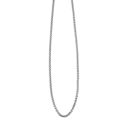 TANGA Silver (White Gold): Braided Chain Necklace For Men & Women