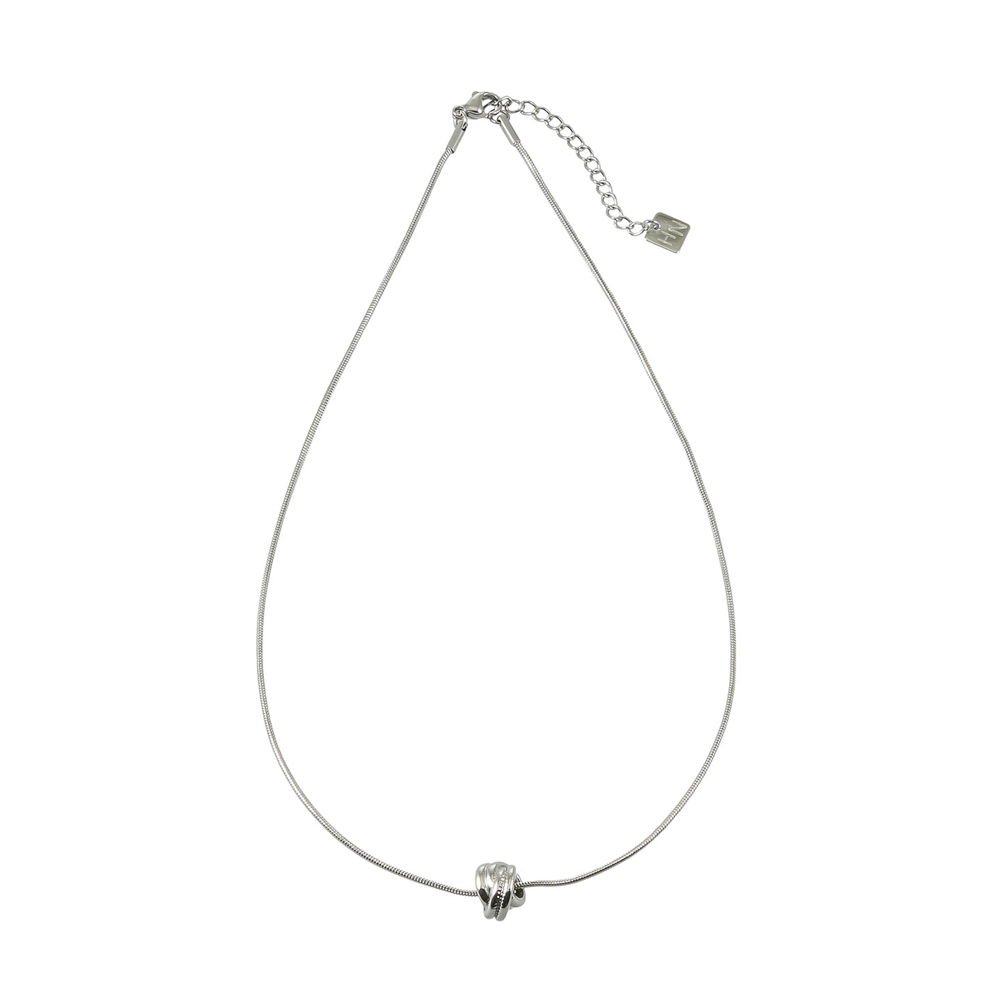 ALEKI Silver (White Gold): Sculptural Knot Pendant Necklace