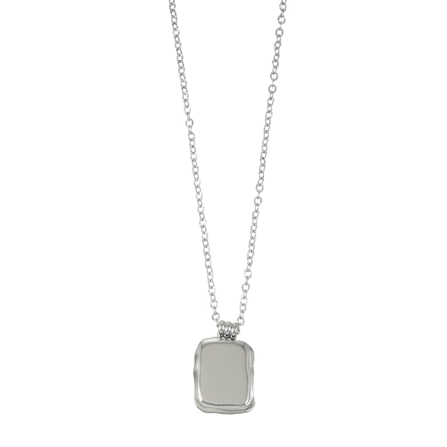 MAUI Silver: Vintage-Inspired Rectangle Shell Pendant Chain Necklace