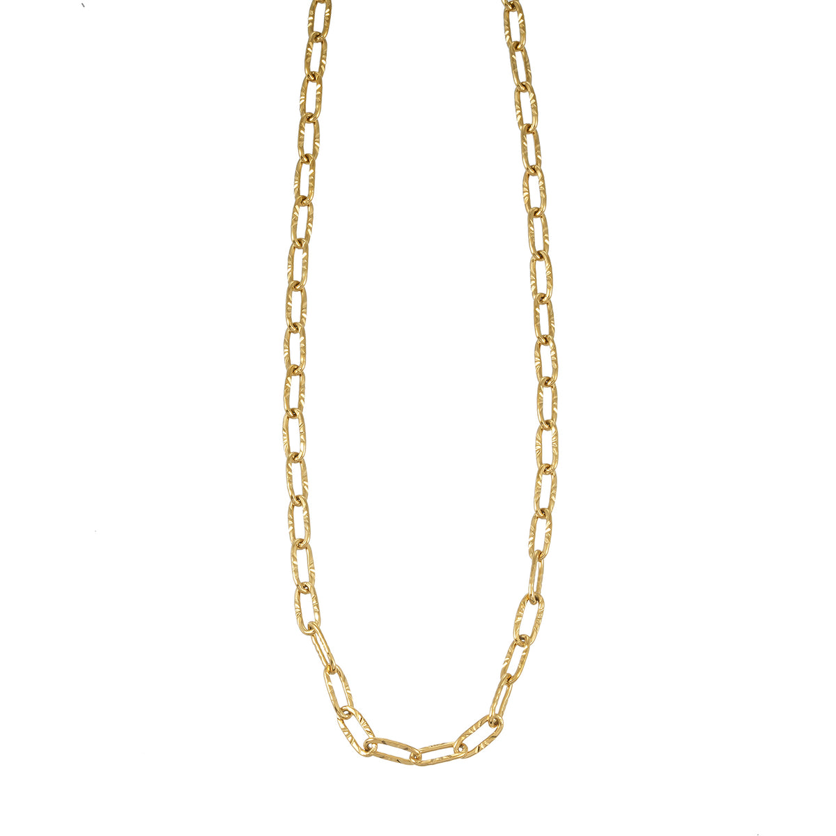 HEMI Gold: Textured Link Chain Necklace