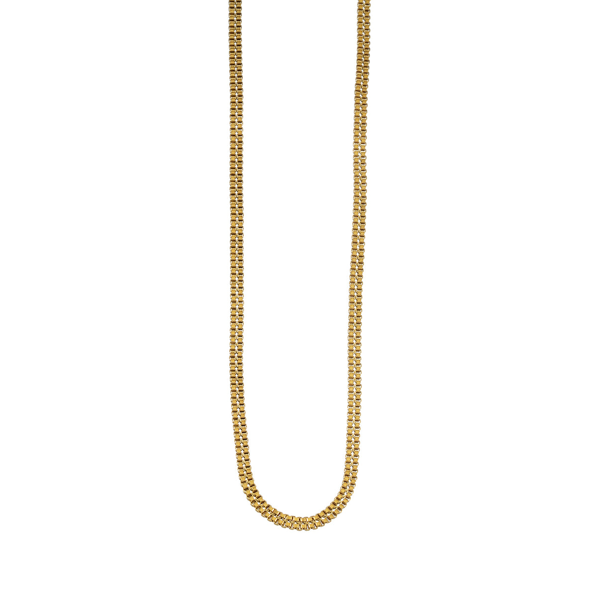 KALA Gold: Dainty Double Box Chain Necklace $30