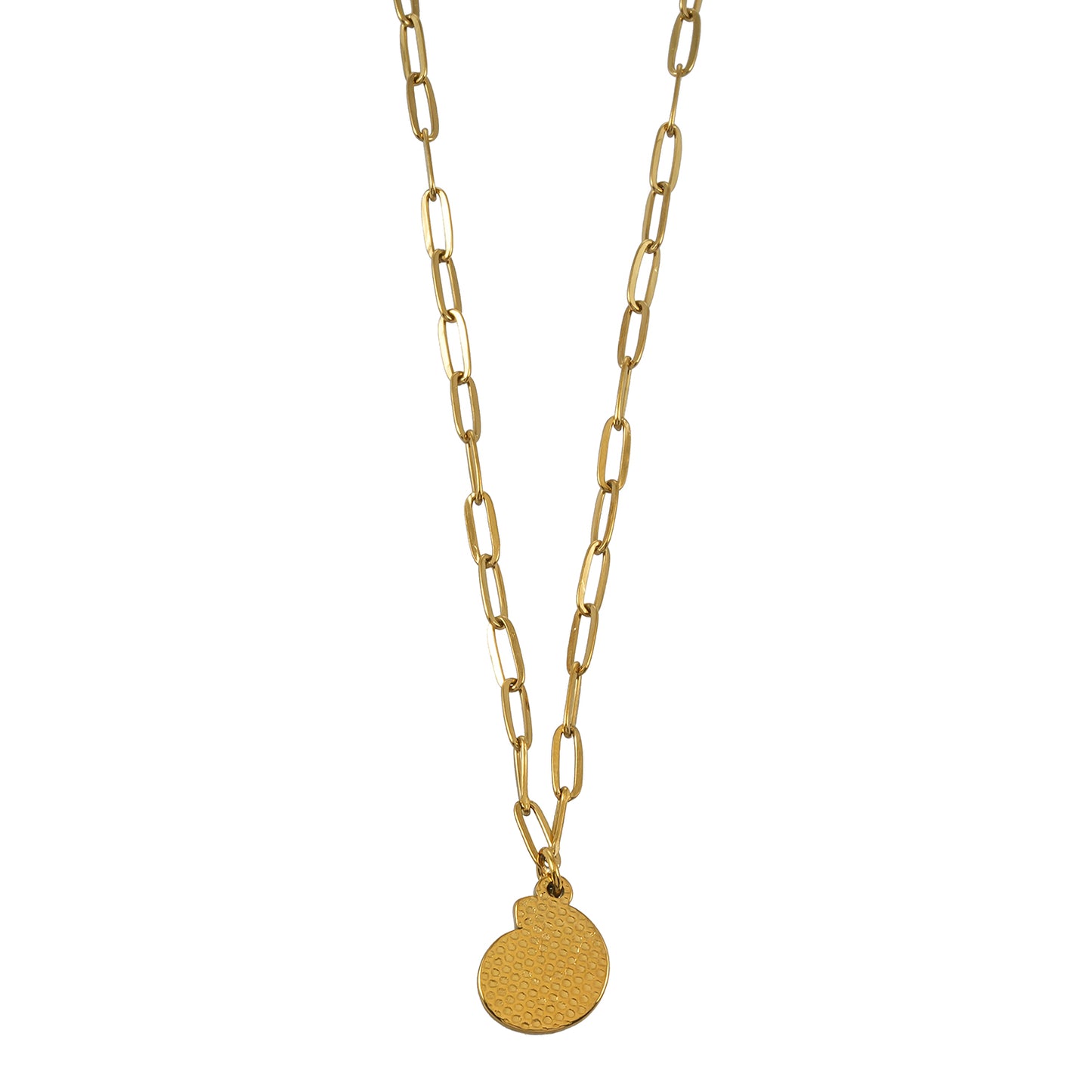 TANE Gold: Spiral Shell Pendant Paperclip Chain Necklace