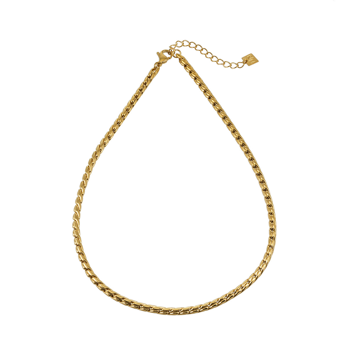 LONA Gold: Woven Link Chain Necklace