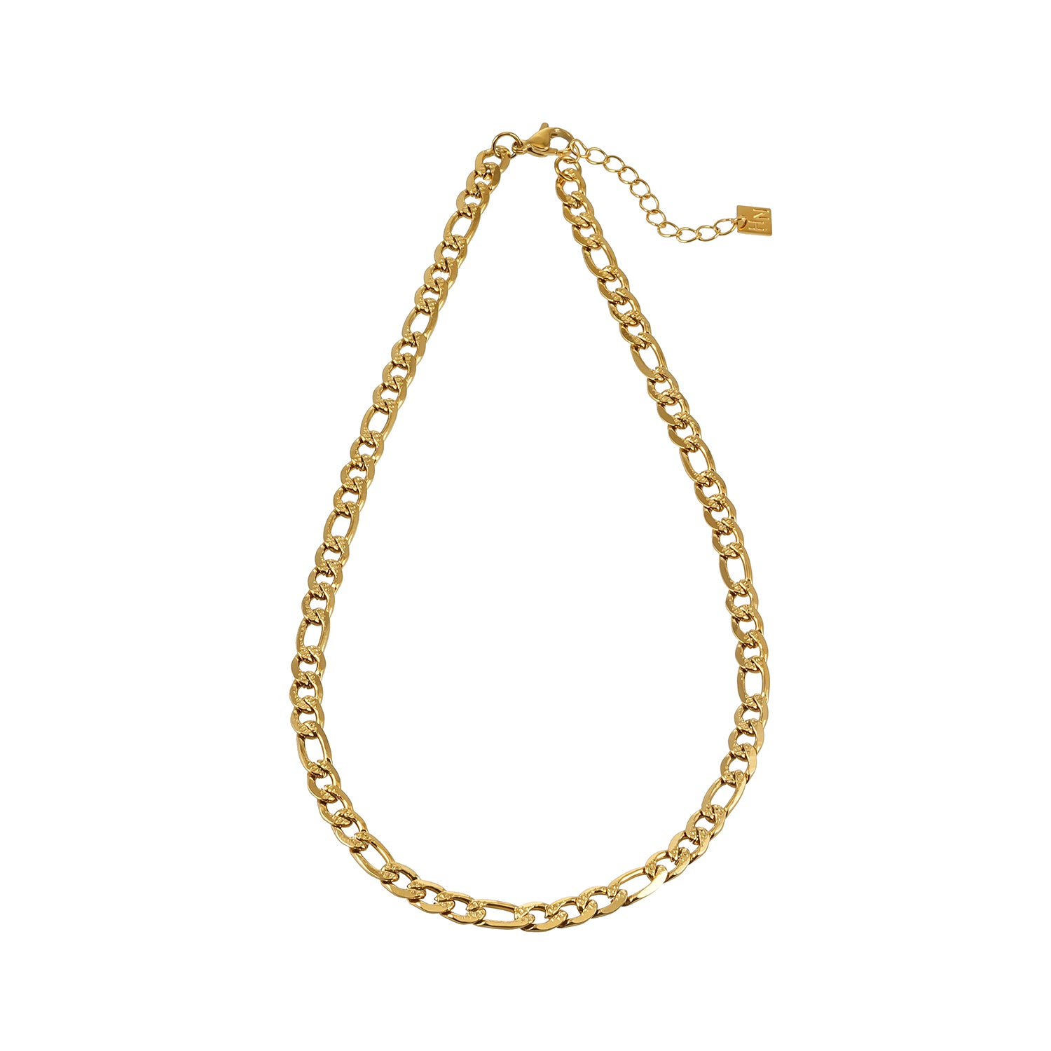 PUA Gold: Textured Figaro Chain Necklace