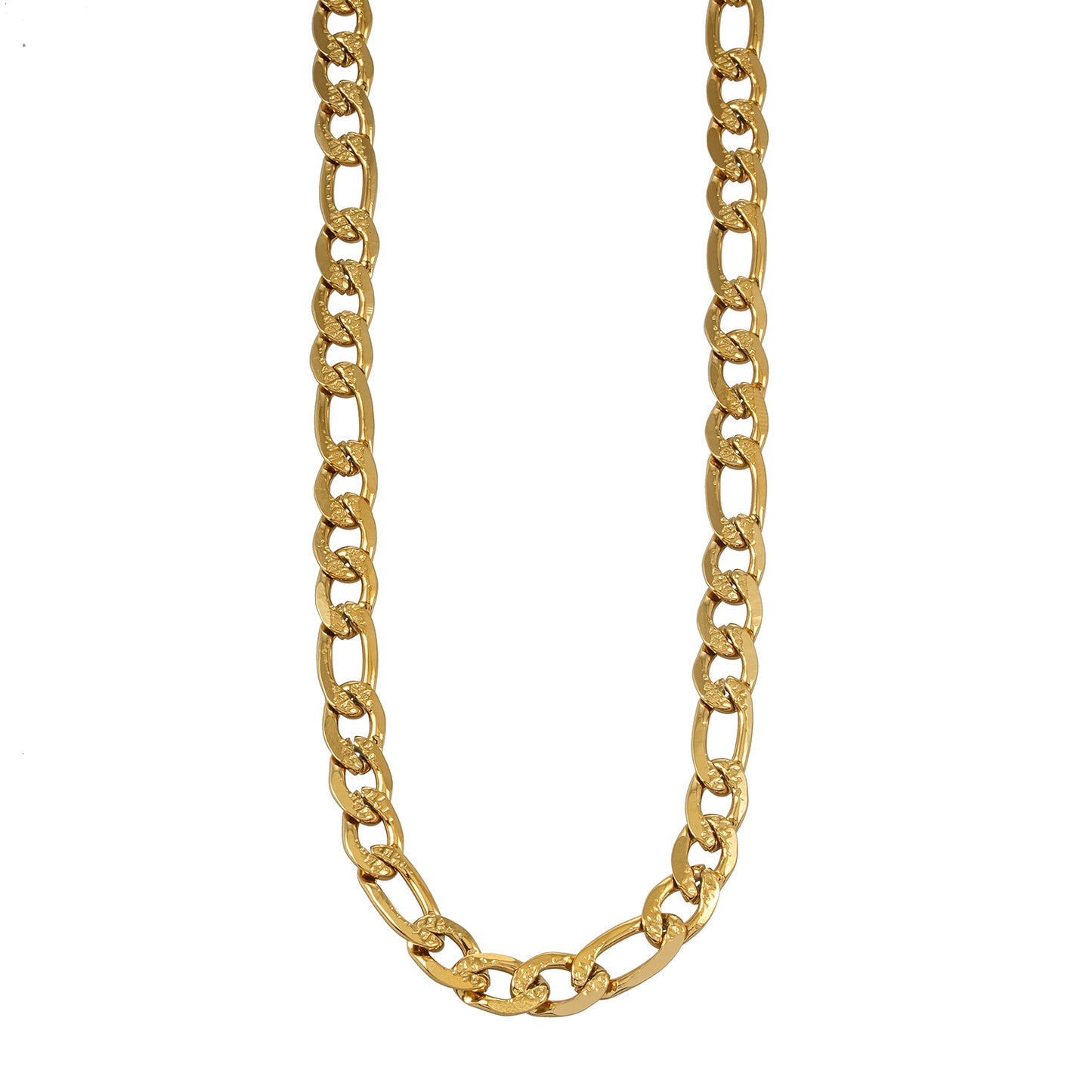 PUA Gold: Textured Figaro Chain Necklace