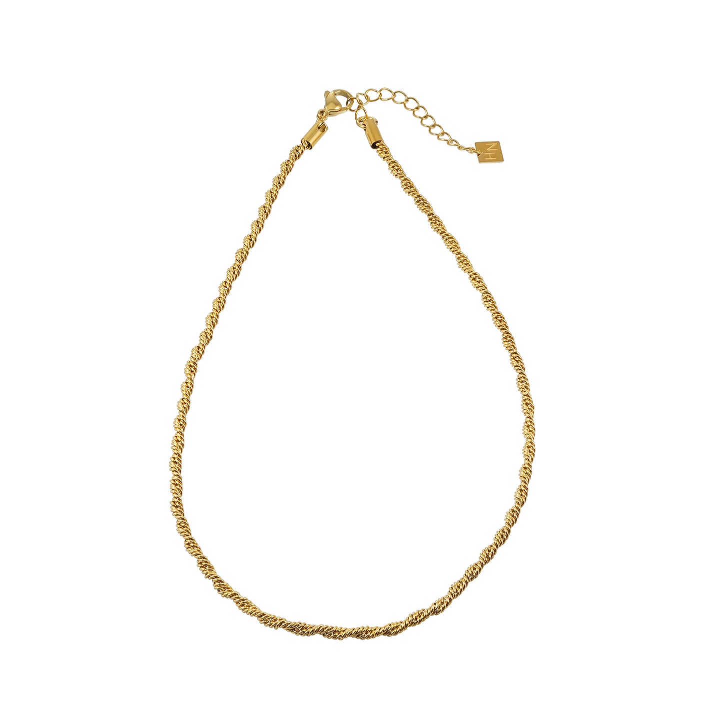 PESCARA Gold: Twisted Rope Chain Necklace