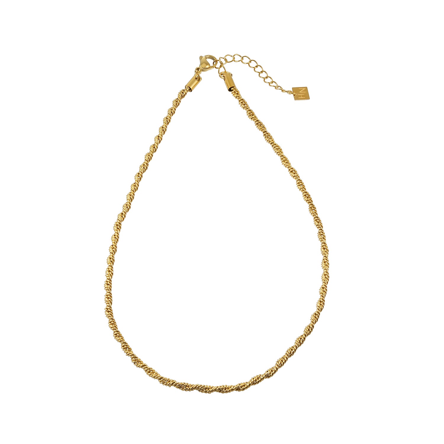 PESCARA Gold: Twisted Rope Chain Necklace