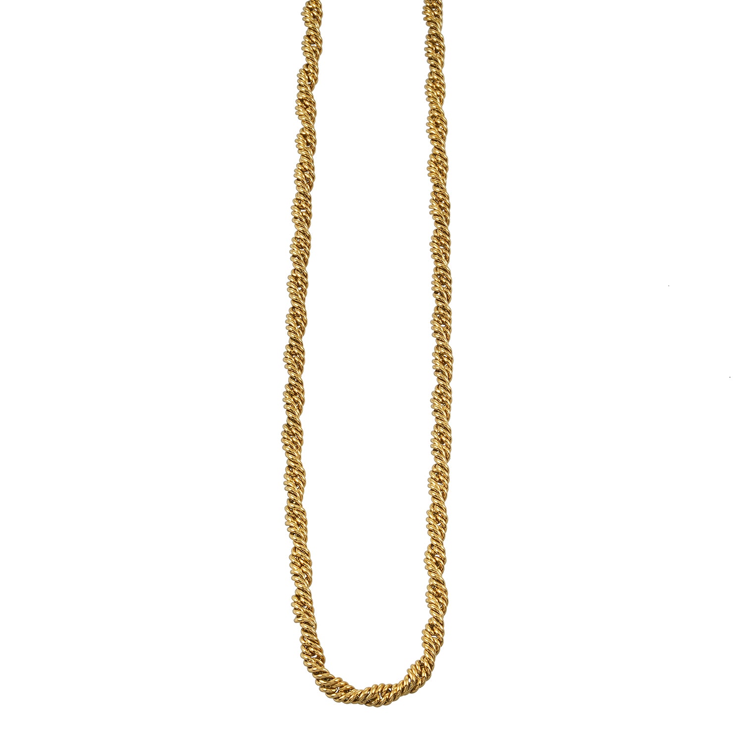 PESCARA Gold: Twisted Rope Chain Necklace
