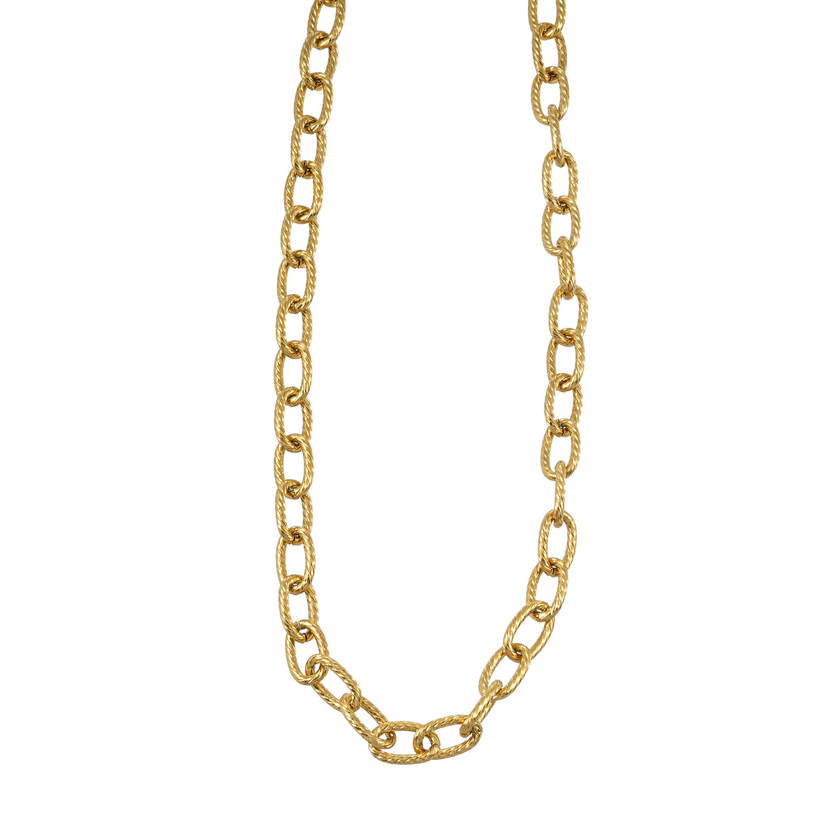 KYA Gold: Twisted Oval Link Chain Necklace