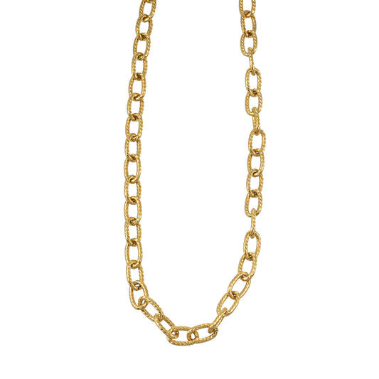 KYA Gold: Twisted Oval Link Chain Necklace