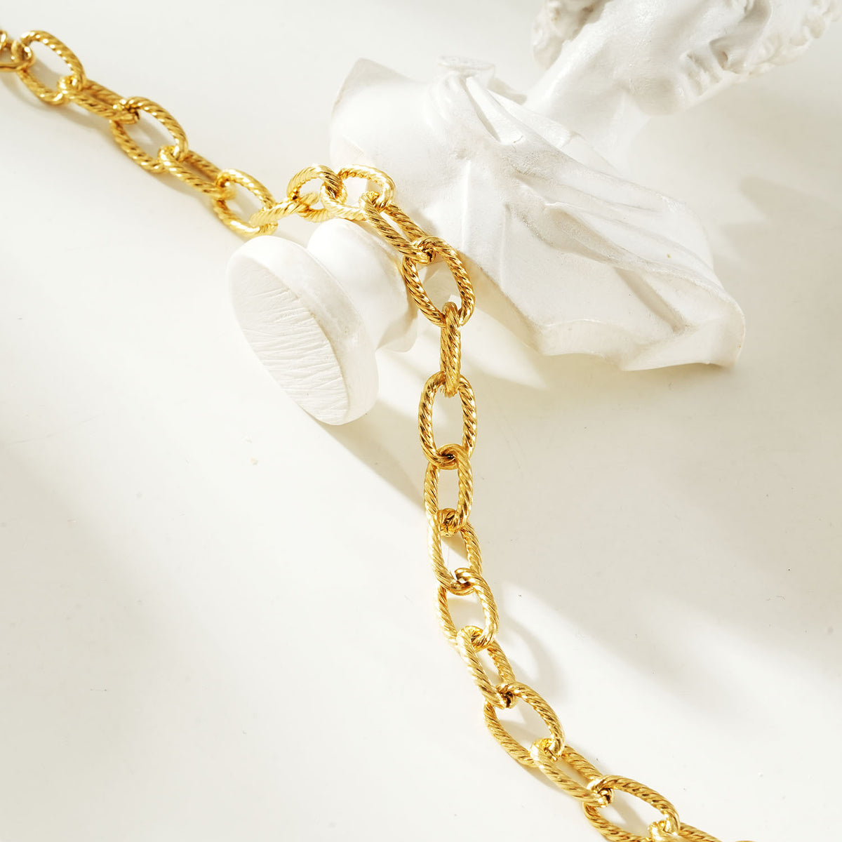 JABARI Gold: Twisted Oval Link Bracelet $25