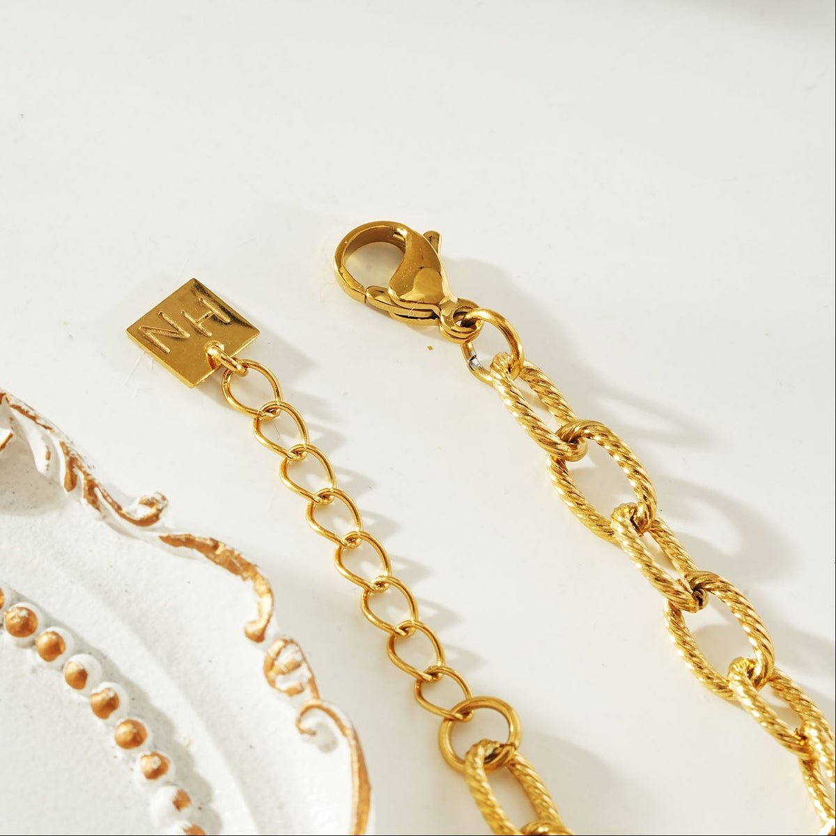 JABARI Gold: Twisted Oval Link Bracelet $25