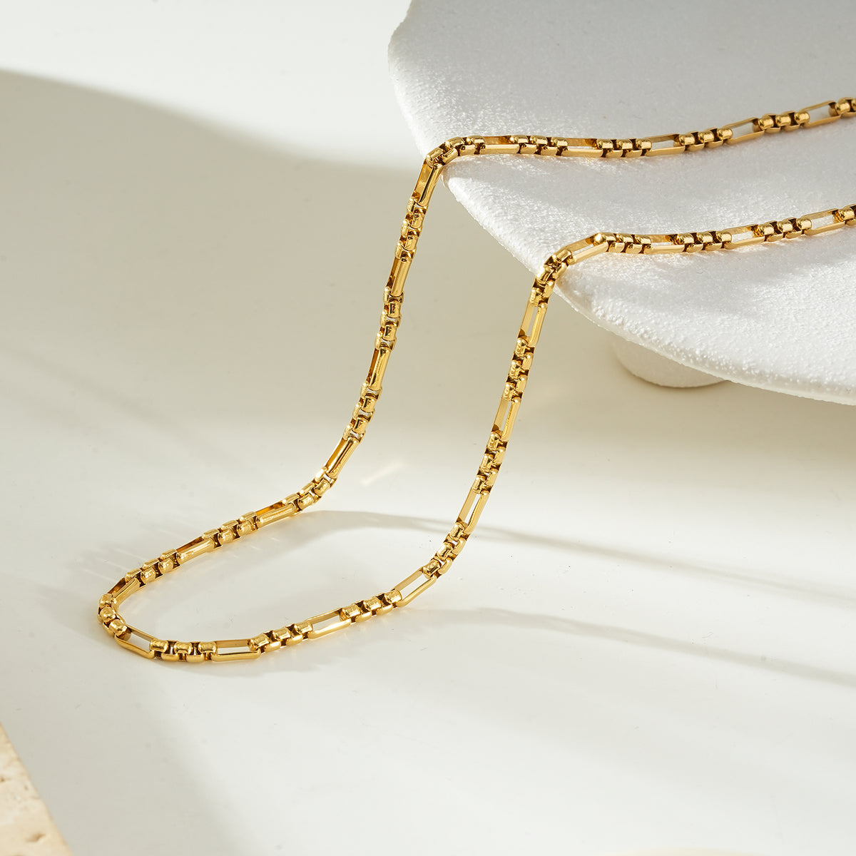 MASINA Gold: Dainty Mixed-Link Chain Bracelet $30
