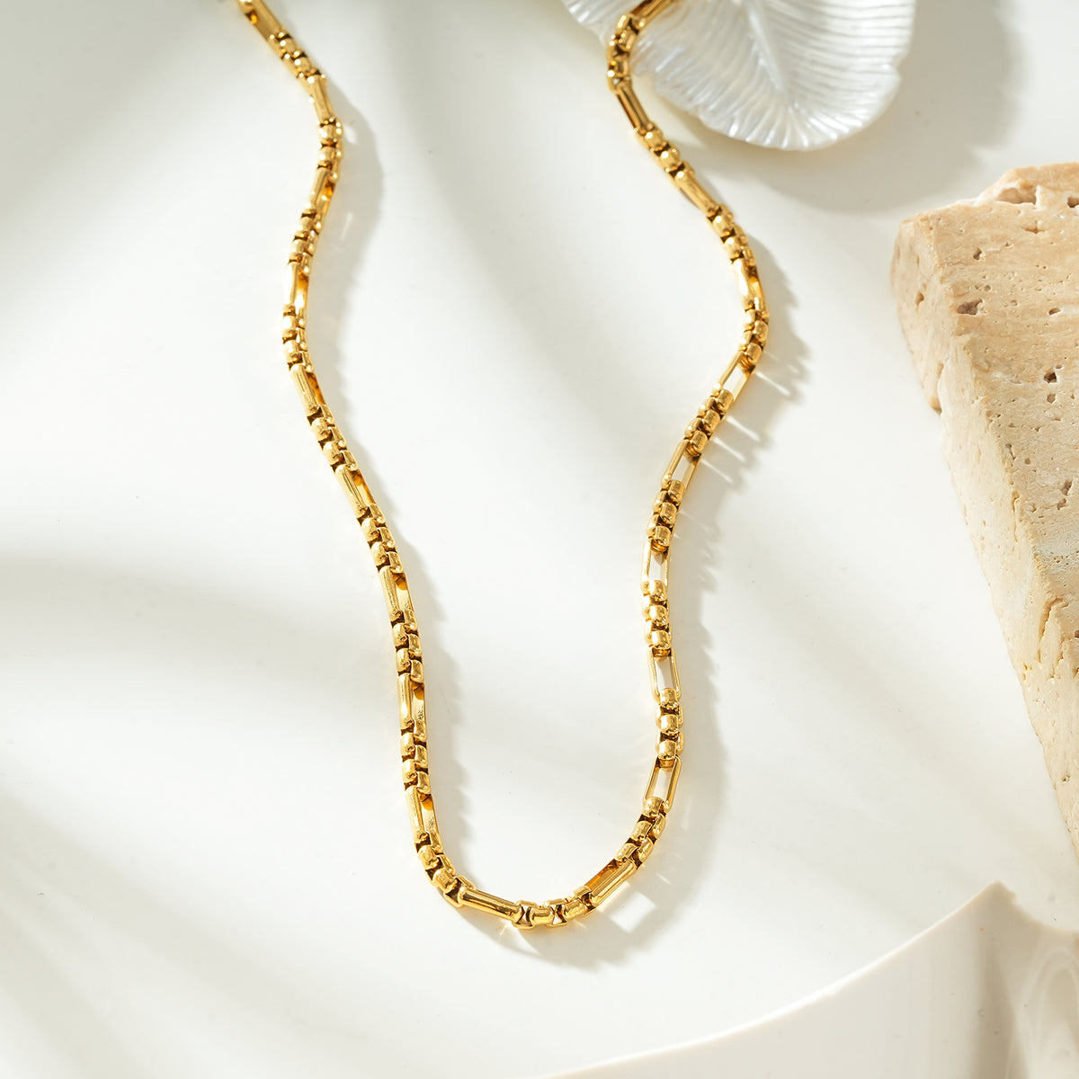 MASINA Gold: Dainty Mixed-Link Chain Bracelet $30