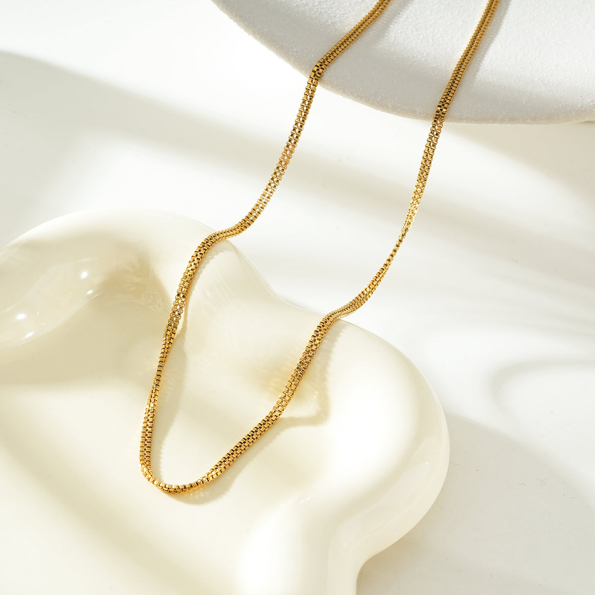 KALA Gold: Dainty Double Box Chain Necklace $30