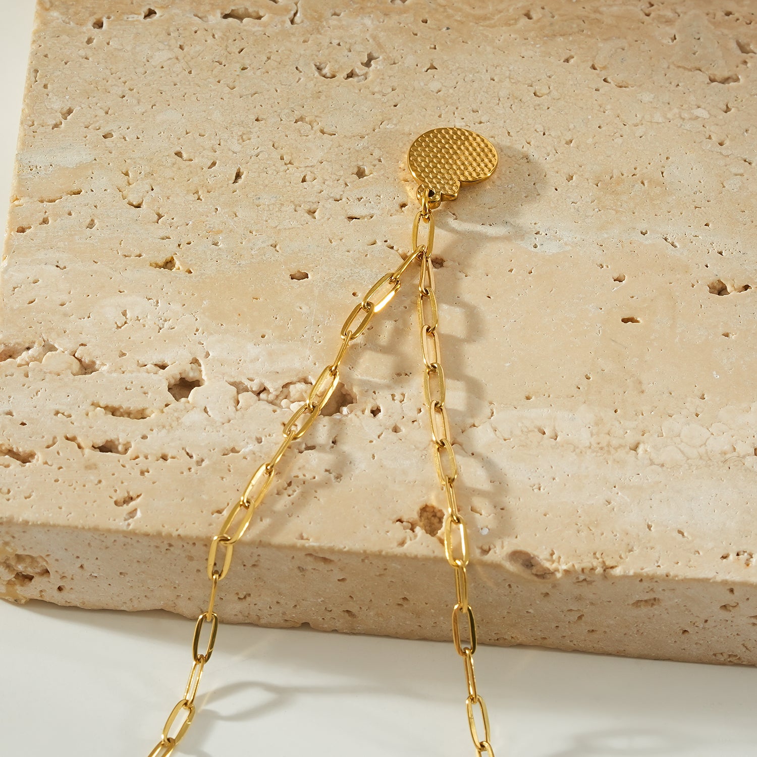 TANE Gold: Spiral Shell Pendant Paperclip Chain Necklace