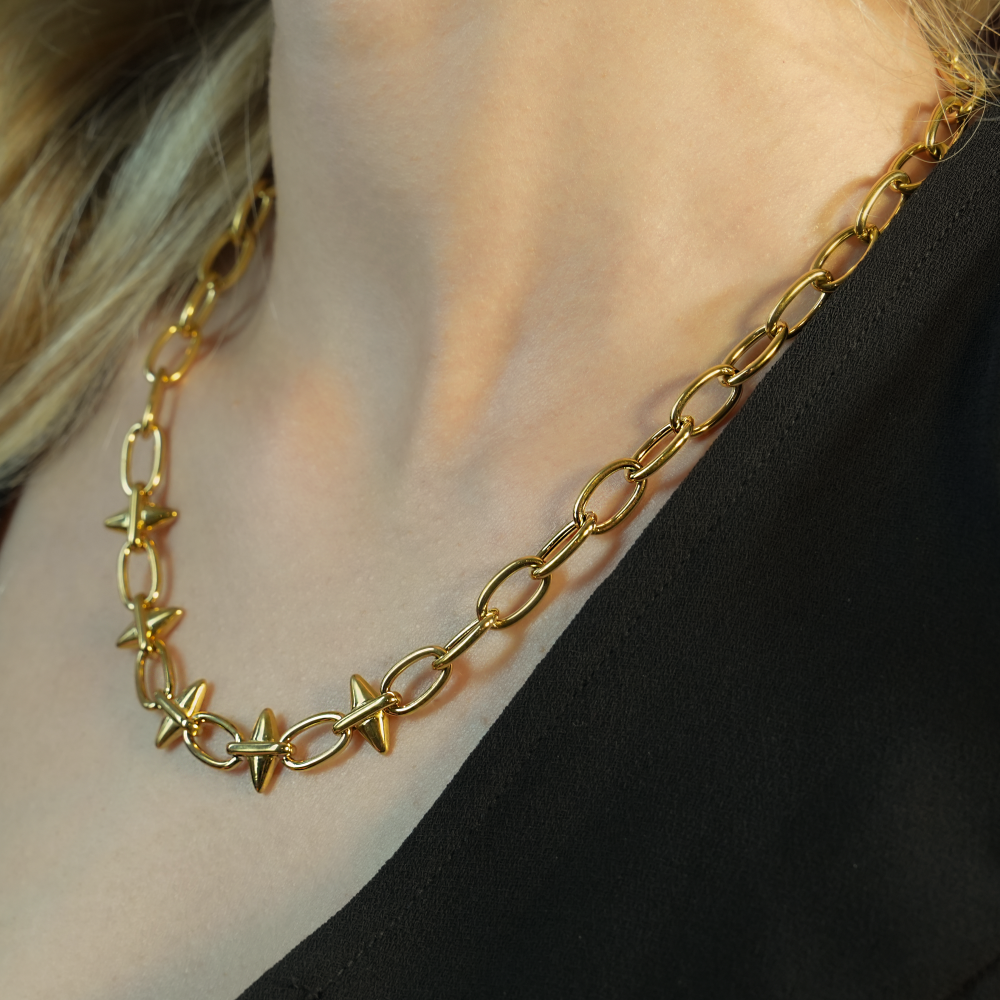 hackney-nine | Style ELLINOR533308: Industrial Chic Diamond Driblet Statement Chain