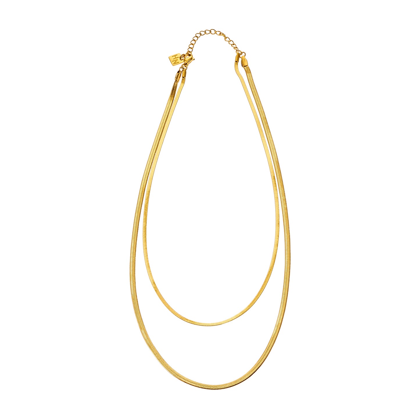Style GINTA 7312: Snake-Skin Textured 2-Layer Gold Necklace.
