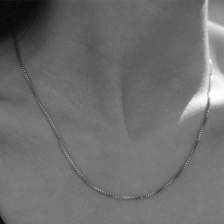INGA: Mini-Box Chain Necklace in Gold & Silver