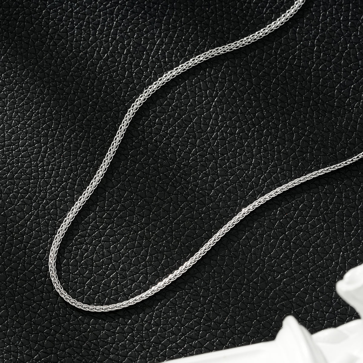 JOSEPHA Silver (White Gold): Mini Textured Dainty Chain