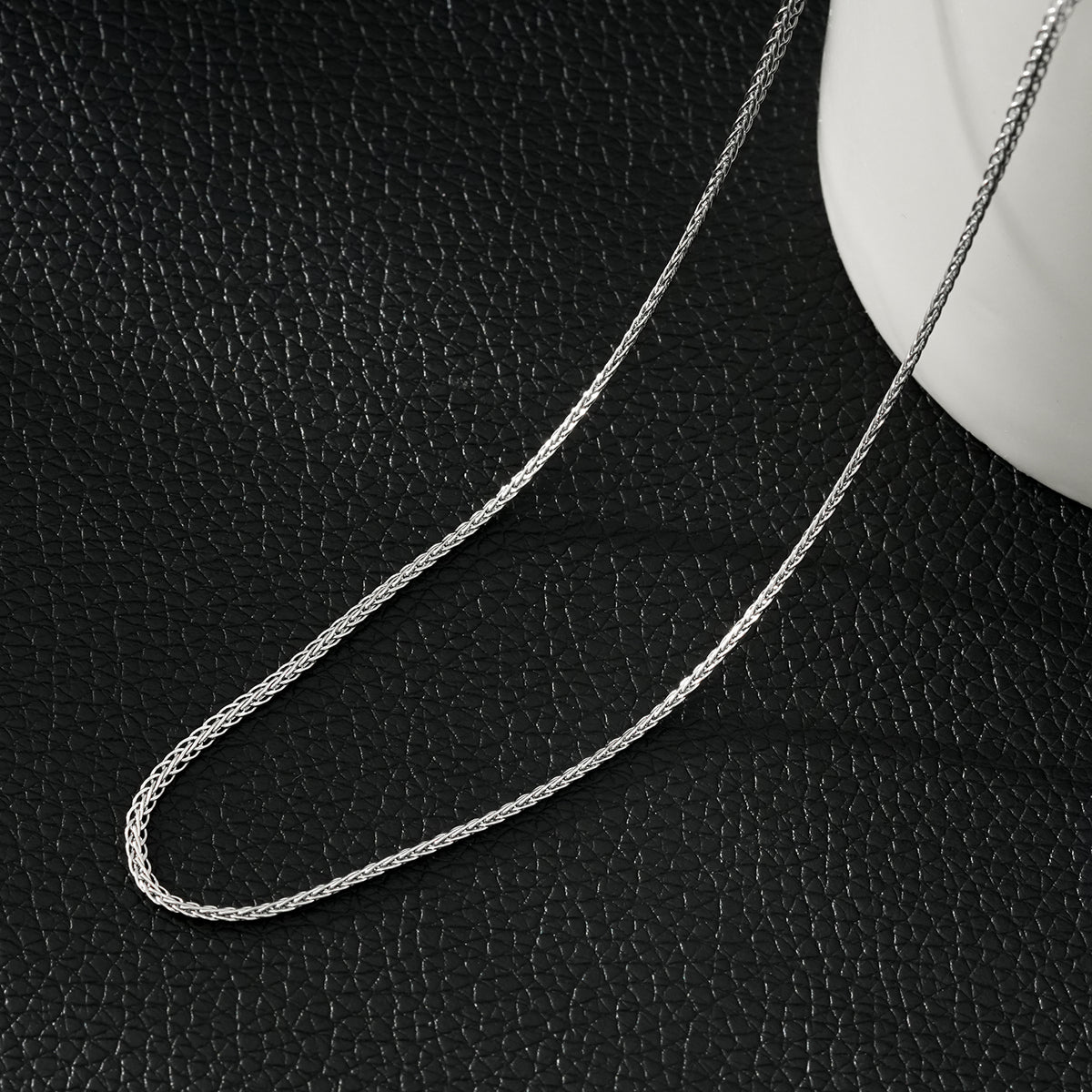 JOSEPHA Silver (White Gold): Mini Textured Dainty Chain