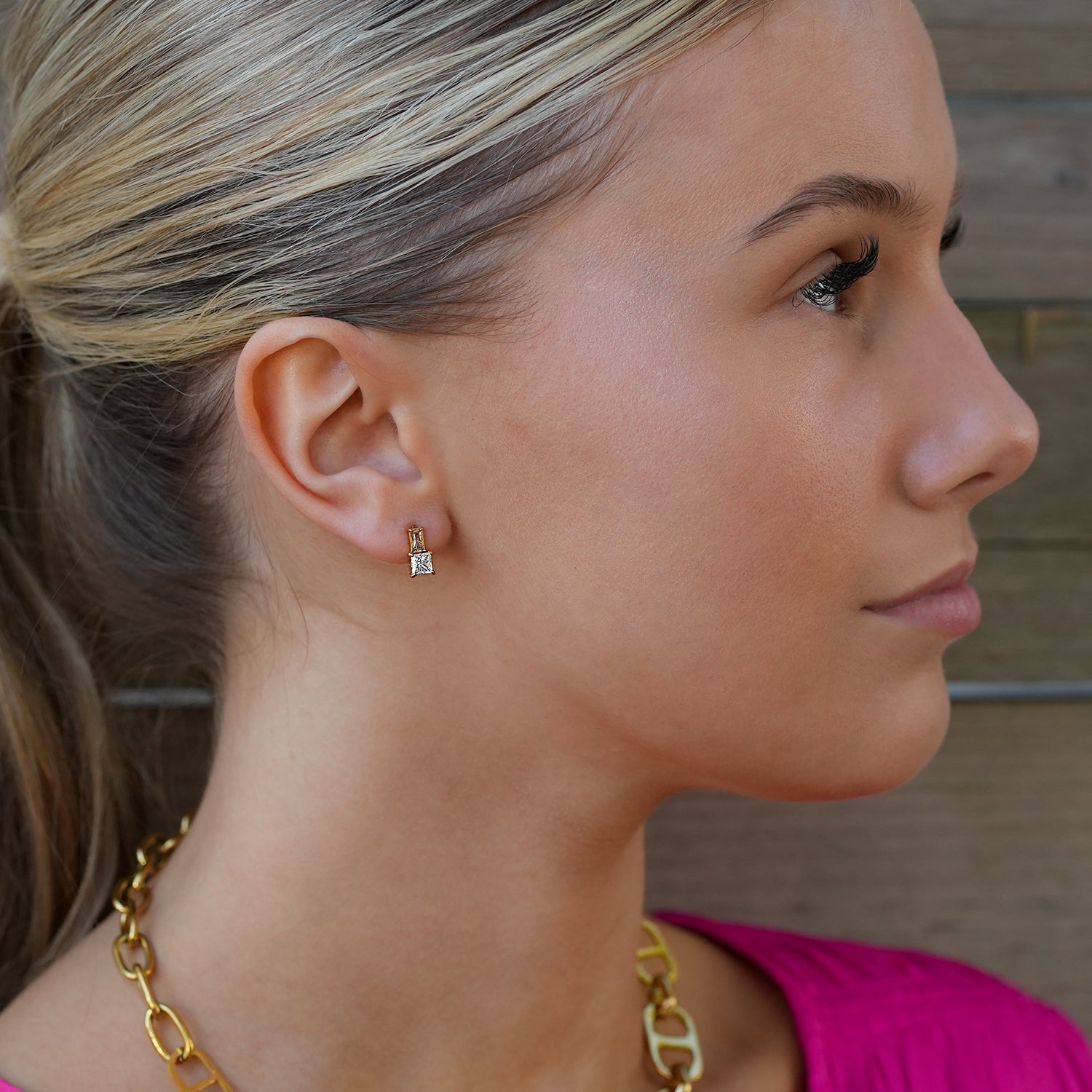 KIRA 'Shine in Style' Retro Crystal & Zirconia Stud Earrings