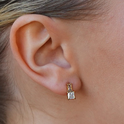 KIRA 'Shine in Style' Retro Crystal & Zirconia Stud Earrings