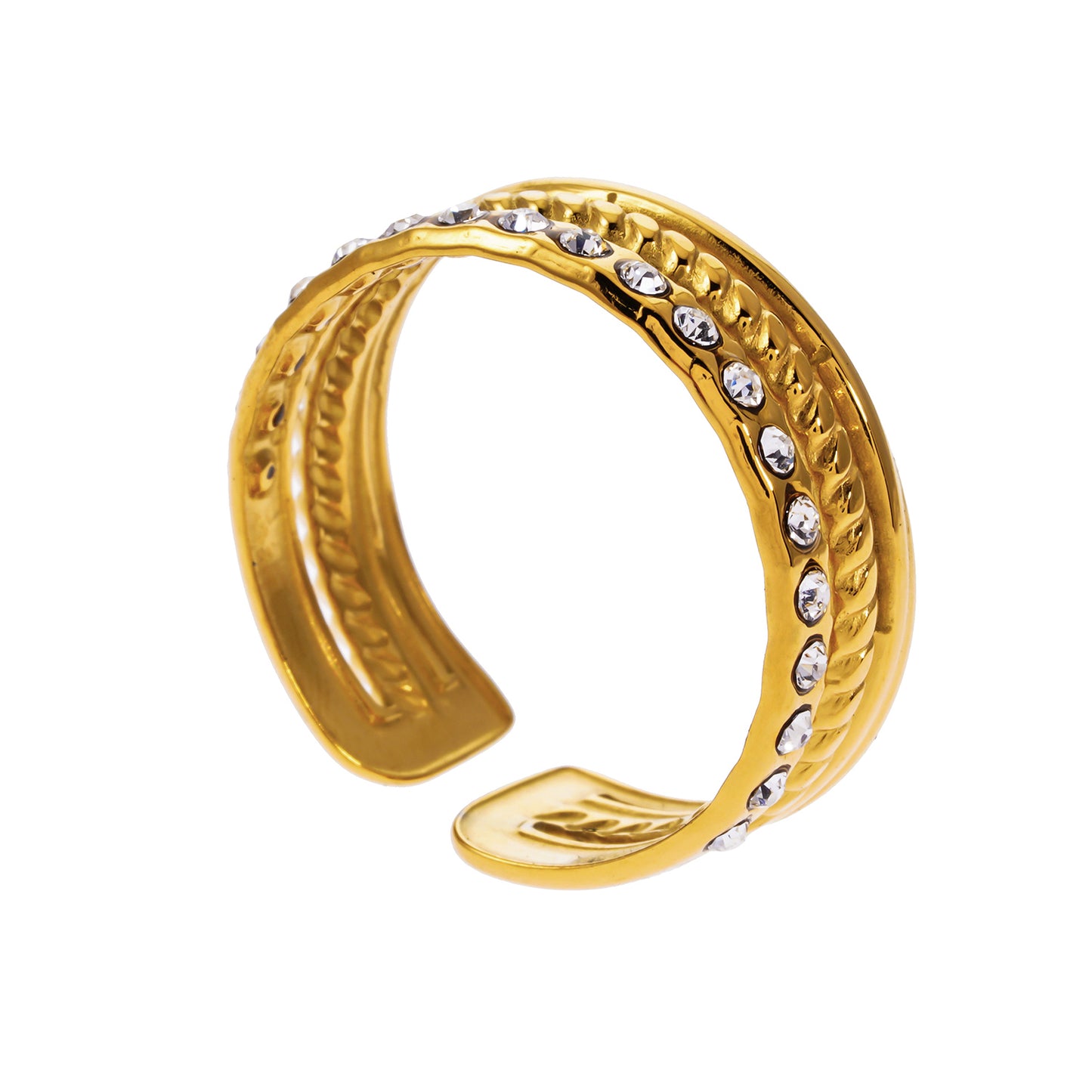 LUMINA: Multi Stacked Zirconia Embellished Ring