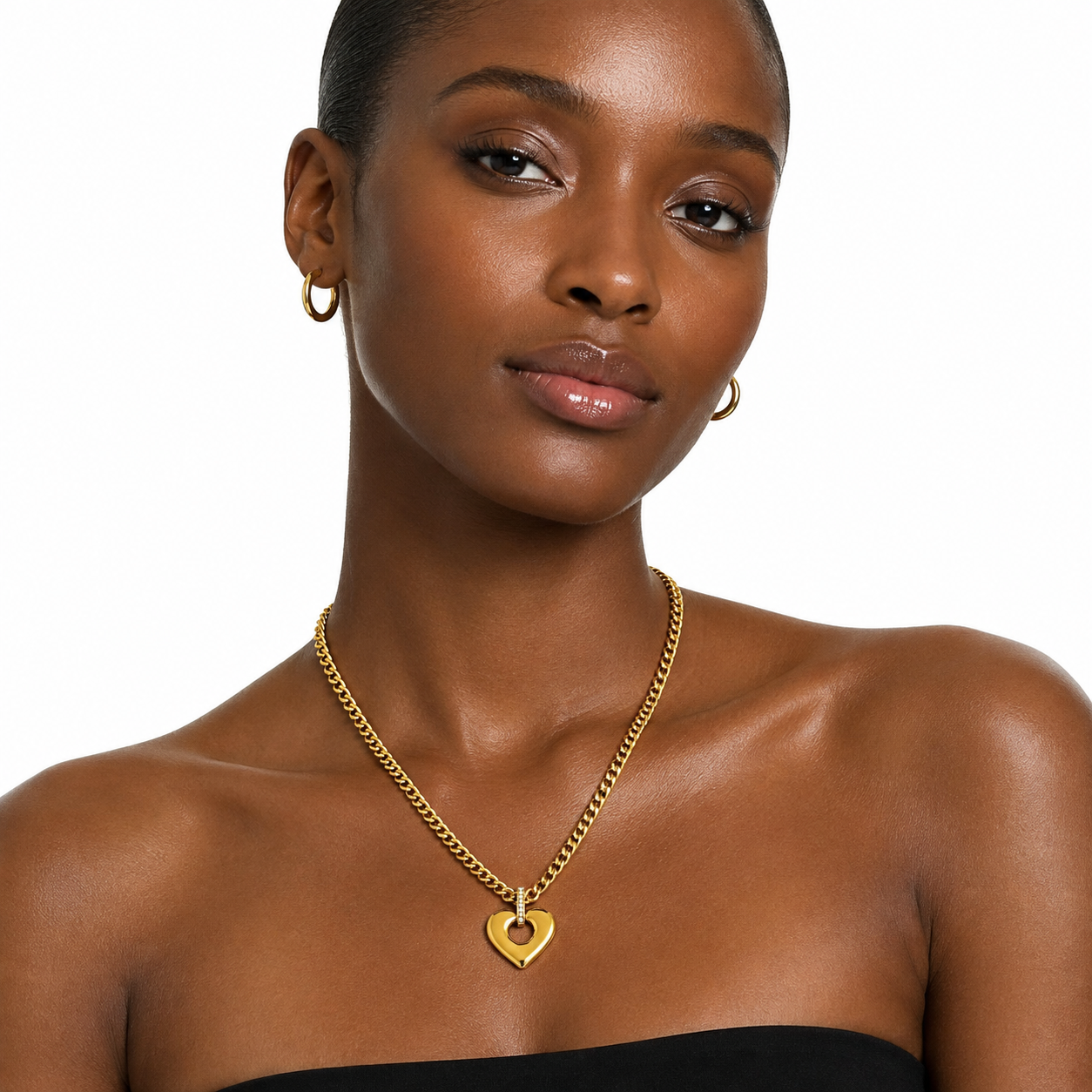 NIAH Gold: Heart Pendant Chain Necklace