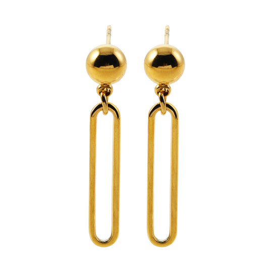 Hackney-nine | Style DULCE 81264: Contemporary Paper-Clip & Ball-Bead Earrings.