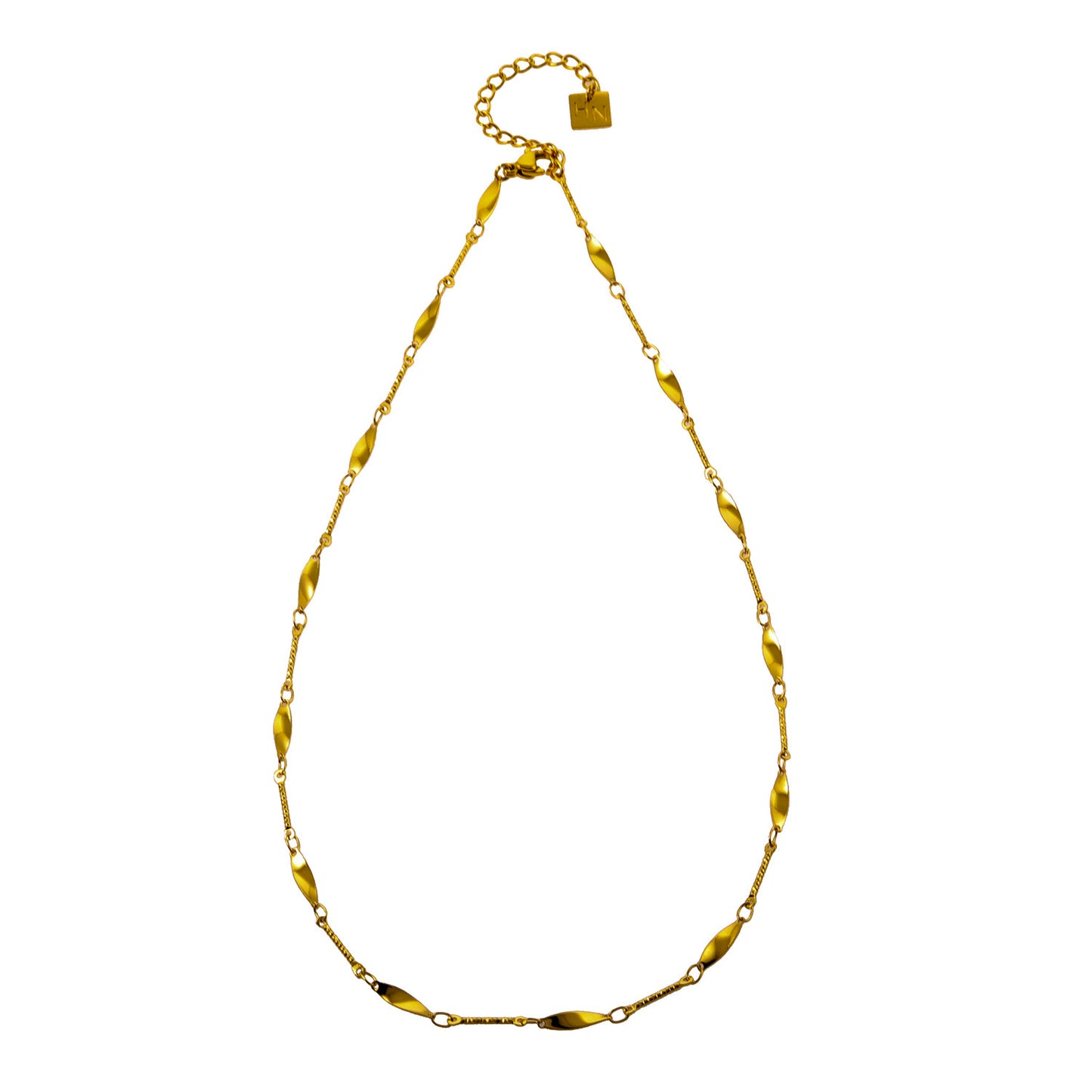 hackney-nine | hackneynine | Style OTTIS 94899: Twisted Oval Links & Textured Bars Chain Necklace.