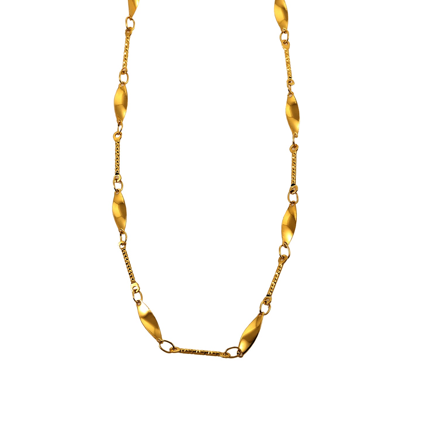 hackney-nine | hackneynine | Style OTTIS 94899: Twisted Oval Links & Textured Bars Chain Necklace.
