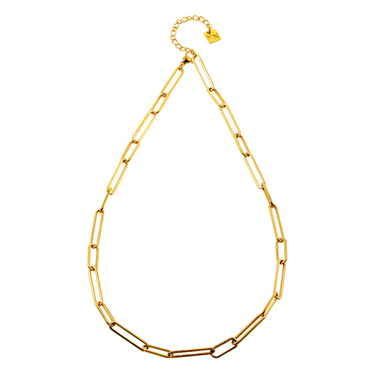 HACKNEY-NINE | tyle CIRCA 83855: Contemporary Style Long & Short Paper-Clip Combo Necklace