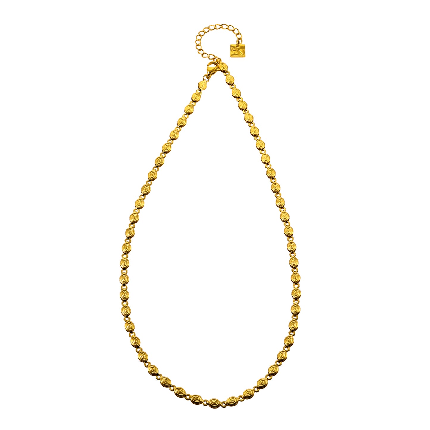Style ANTHEA 85590: Patterned Oval Beaded Chain Necklace. | HACKNEY-NINE