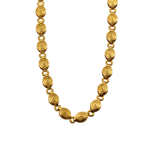 Style ANTHEA 85590: Patterned Oval Beaded Chain Necklace. | HACKNEY-NINE