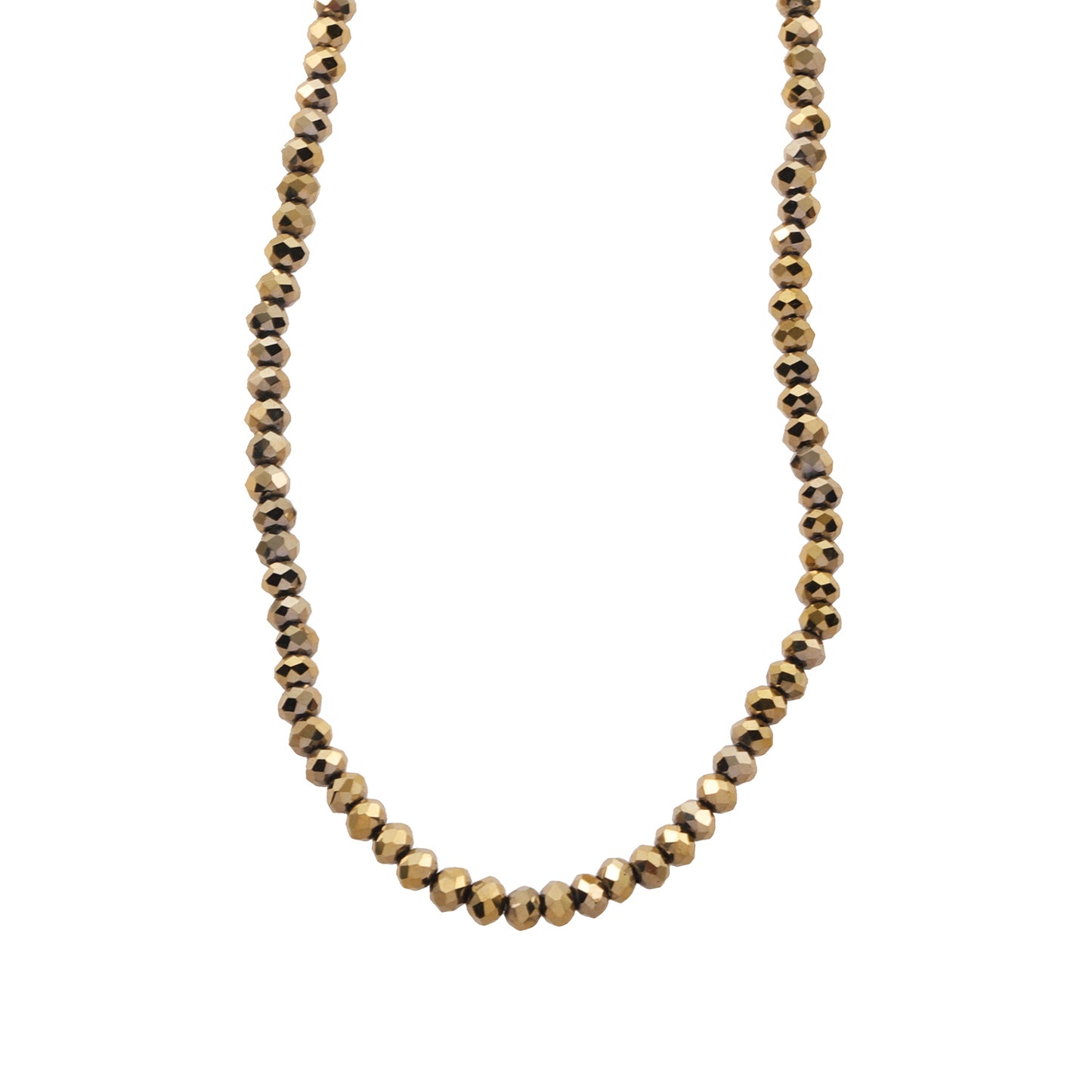hackney-nine | hackney | Style MEDILNA 05787: Gold-Black Crystal Beads Chain Necklace