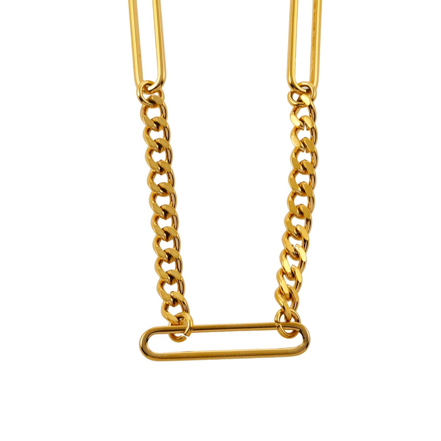 hackney-nine | Style CALYPSO 86528: Paper-Clip & Mini Figaro Chain Necklace.