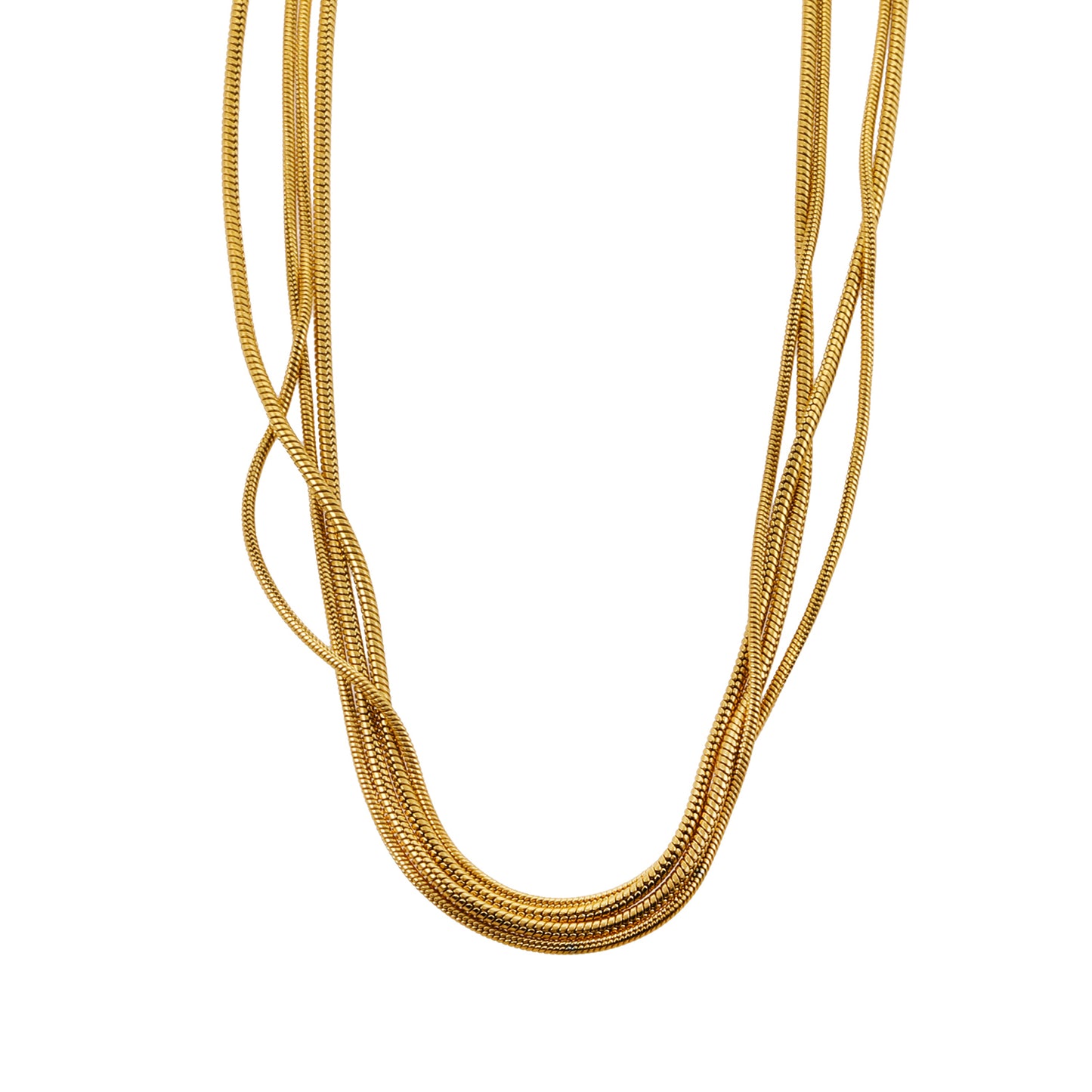 hackneynine | Style AVEZZANO 06219: Snake-Skin Textured Multi-Strand Chain Necklace - Exquisite Elegance